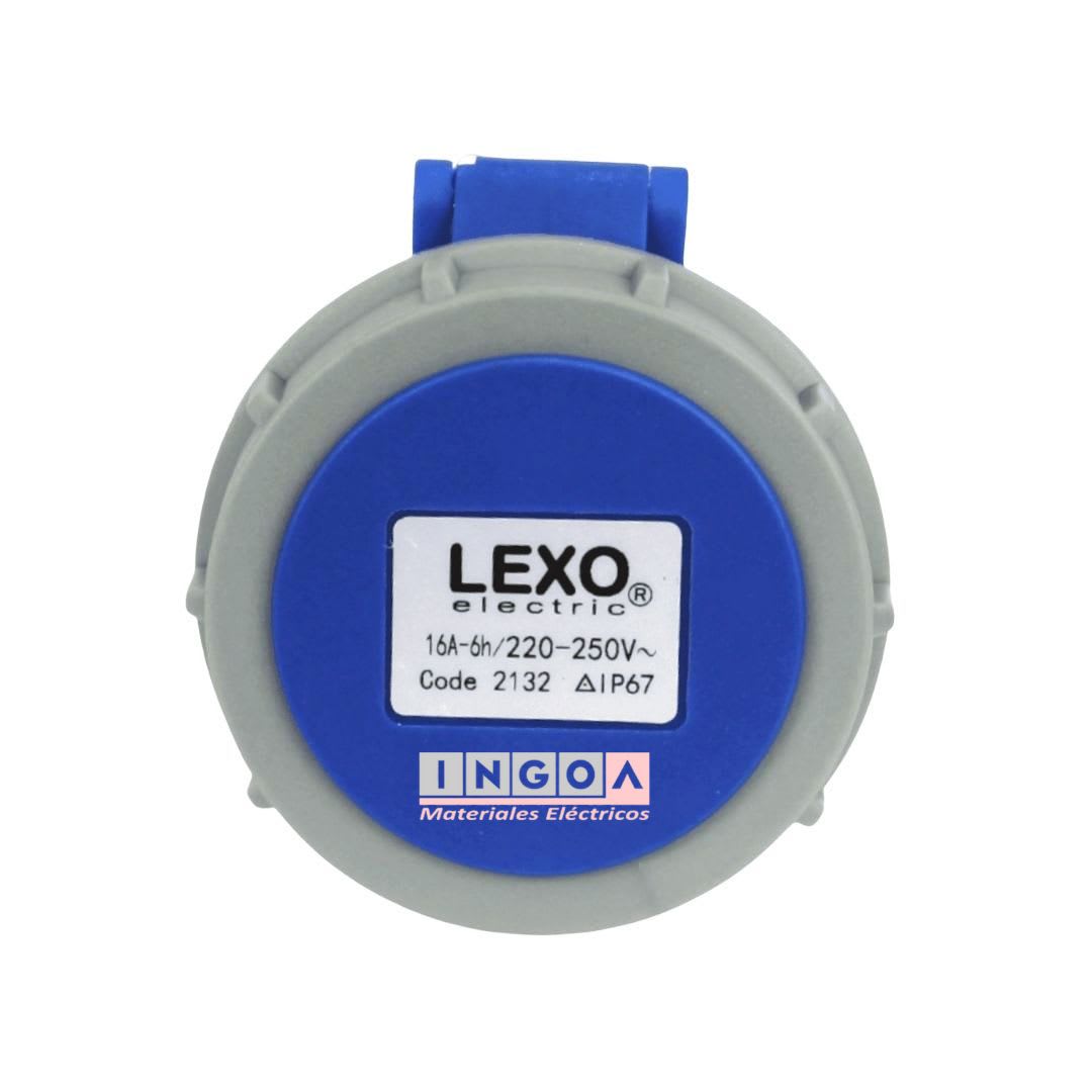 Enchufe Ind. Hembra Volante 2P+T 16A 220V IP67 - Lexo2