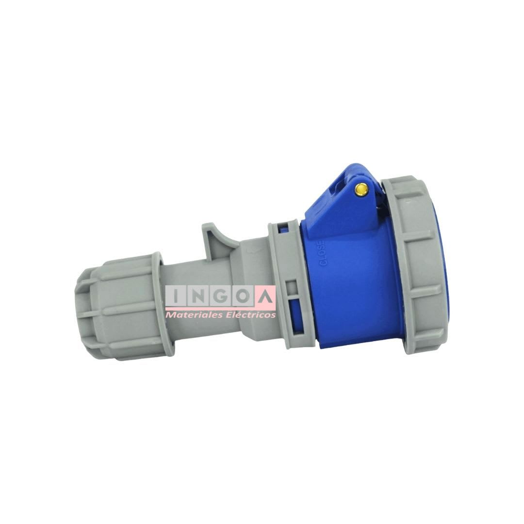 Enchufe Ind. Hembra Volante 2P+T 16A 220V IP67 - Lexo3