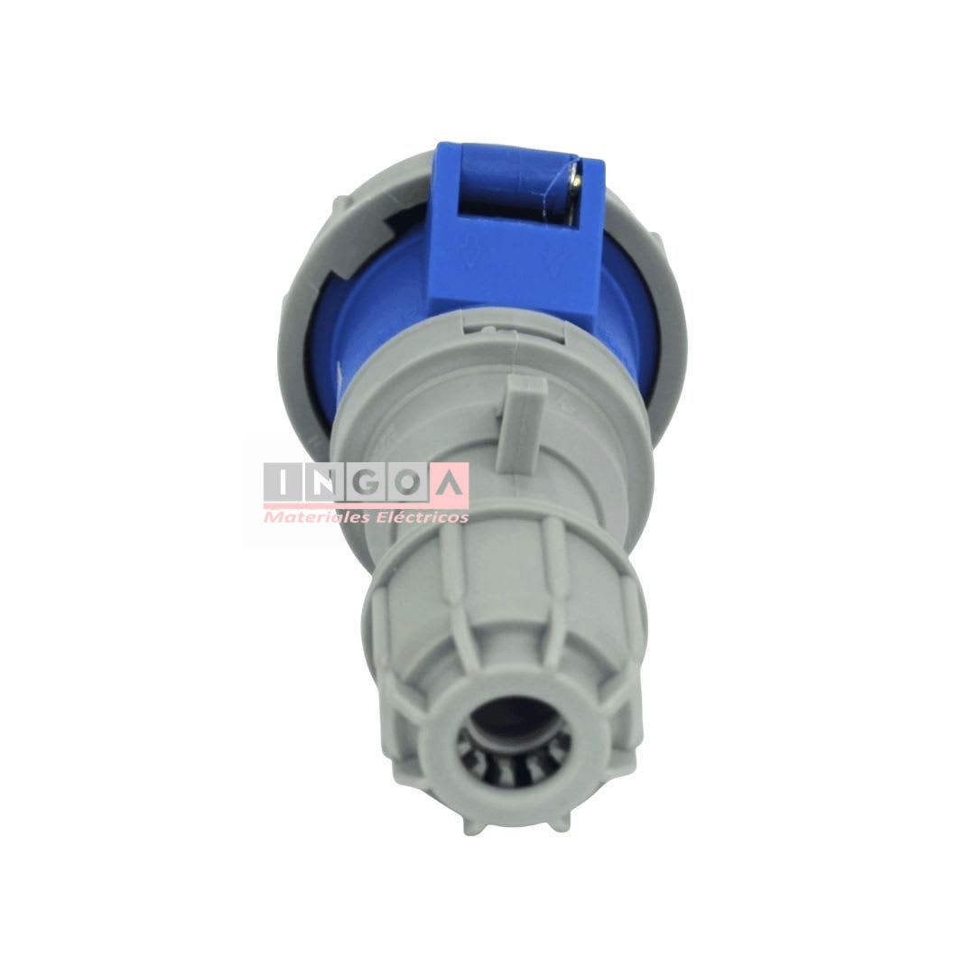 Enchufe Ind. Hembra Volante 2P+T 16A 220V IP67 - Lexo5