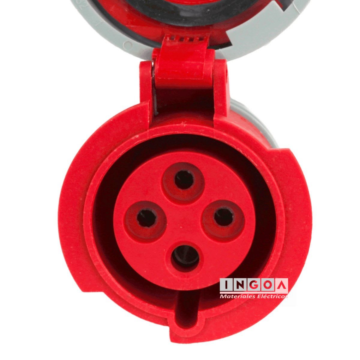 Enchufe Ind. Hembra Volante 3P+T 32A 380V IP67 - Lexo - Vista 2