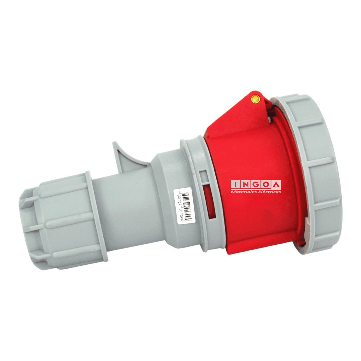 Enchufe Ind. Hembra Volante 3P+T 32A 380V IP67 - Lexo - Vista 3