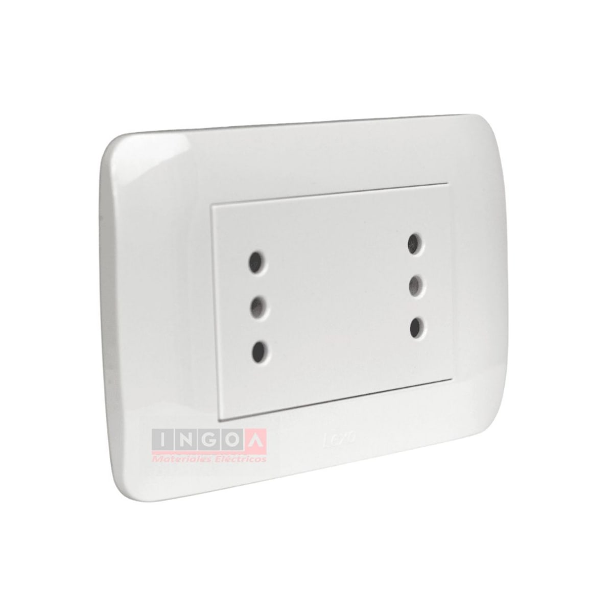 Enchufe Doble Puenteado Emb. 10A 250V Blanco Lexo1