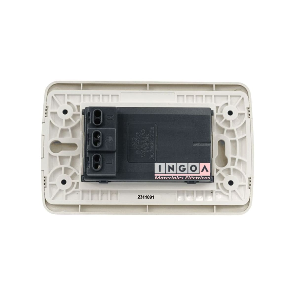 Enchufe Doble Puenteado Emb. 10A 250V Blanco Lexo - Vista 3