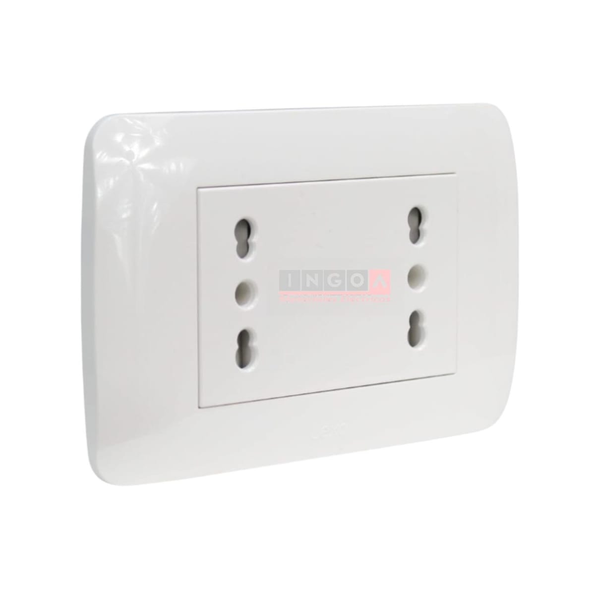 Enchufe Doble Puenteado Emb. 10/16A 250V Blanco Lexo2