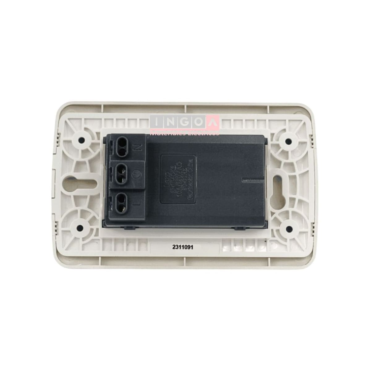 Enchufe Doble Puenteado Emb. 10/16A 250V Blanco Lexo3