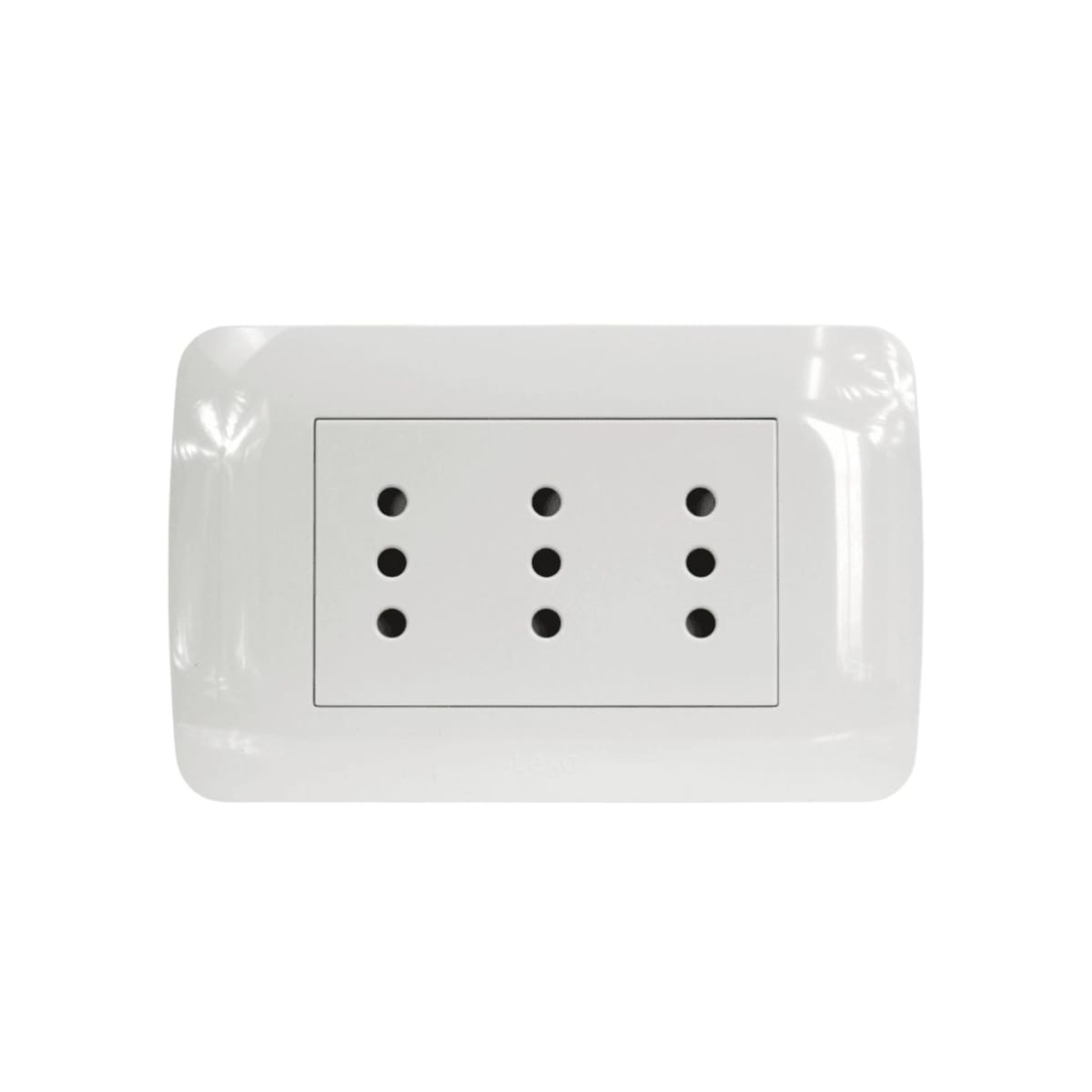 Enchufe Triple Puenteado Emb. 10A 250V Blanco Lexo 1
