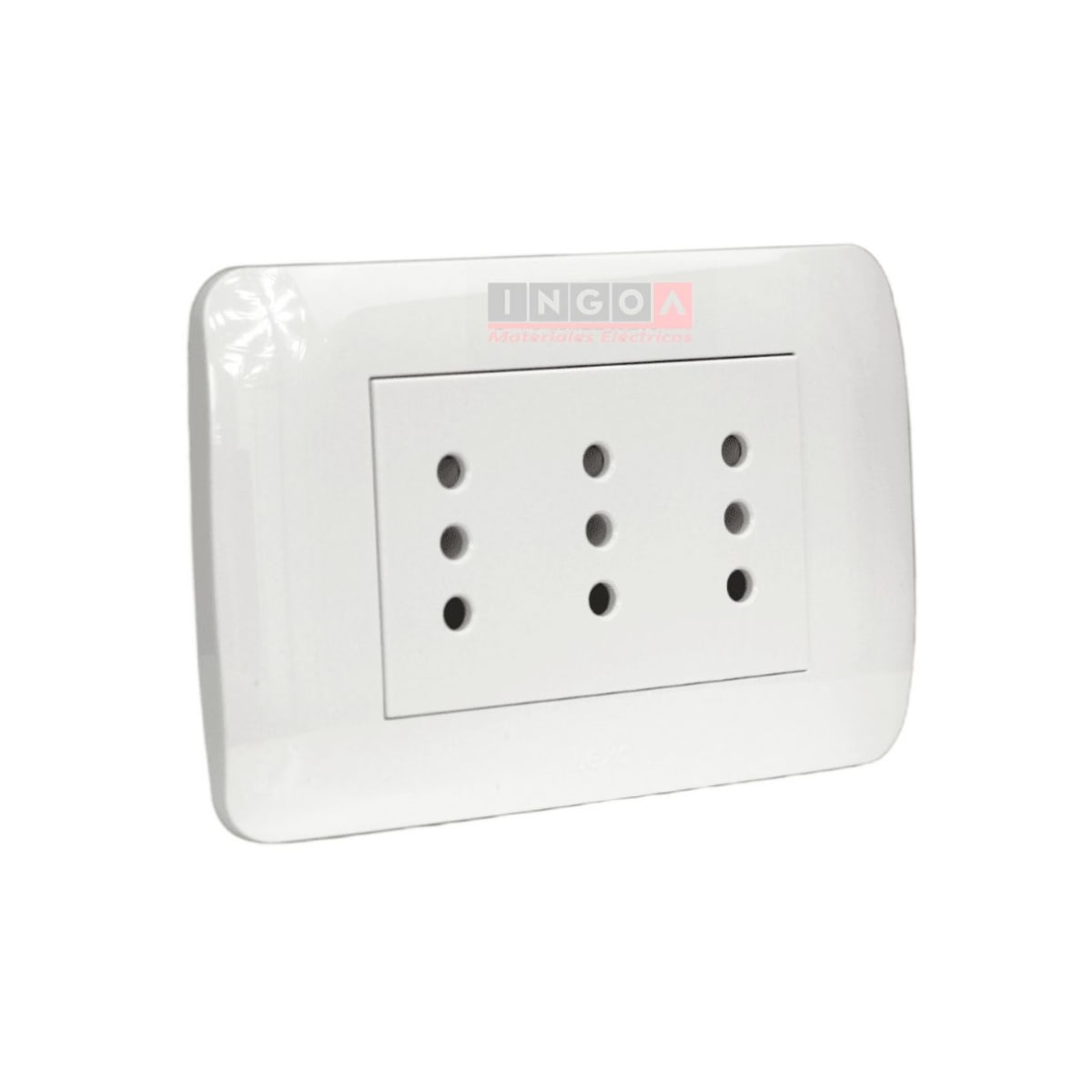 Enchufe Triple Triplex Emb. 10A 250V Blanco - Lexo3