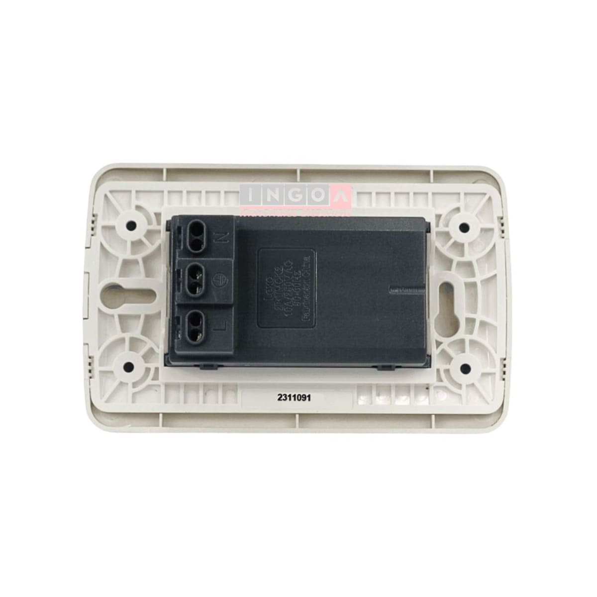 Enchufe Triple Puenteado Emb. 10/16A 250V Blanco Lexo - Vista 3