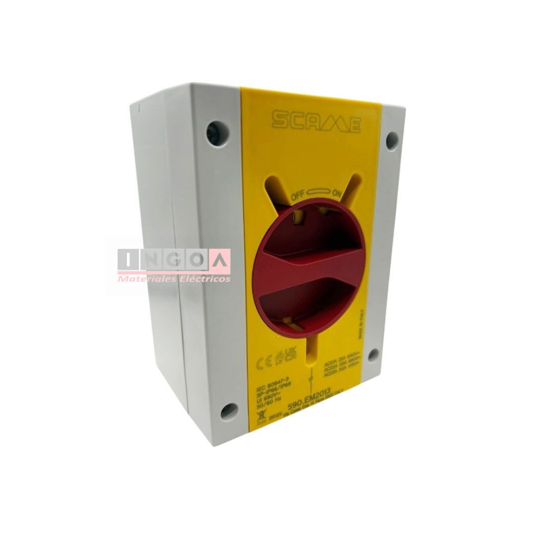 Interruptor de Maniobra Rotativo 3 Polos 20A IP65 (Uso Emergencia) Scame3