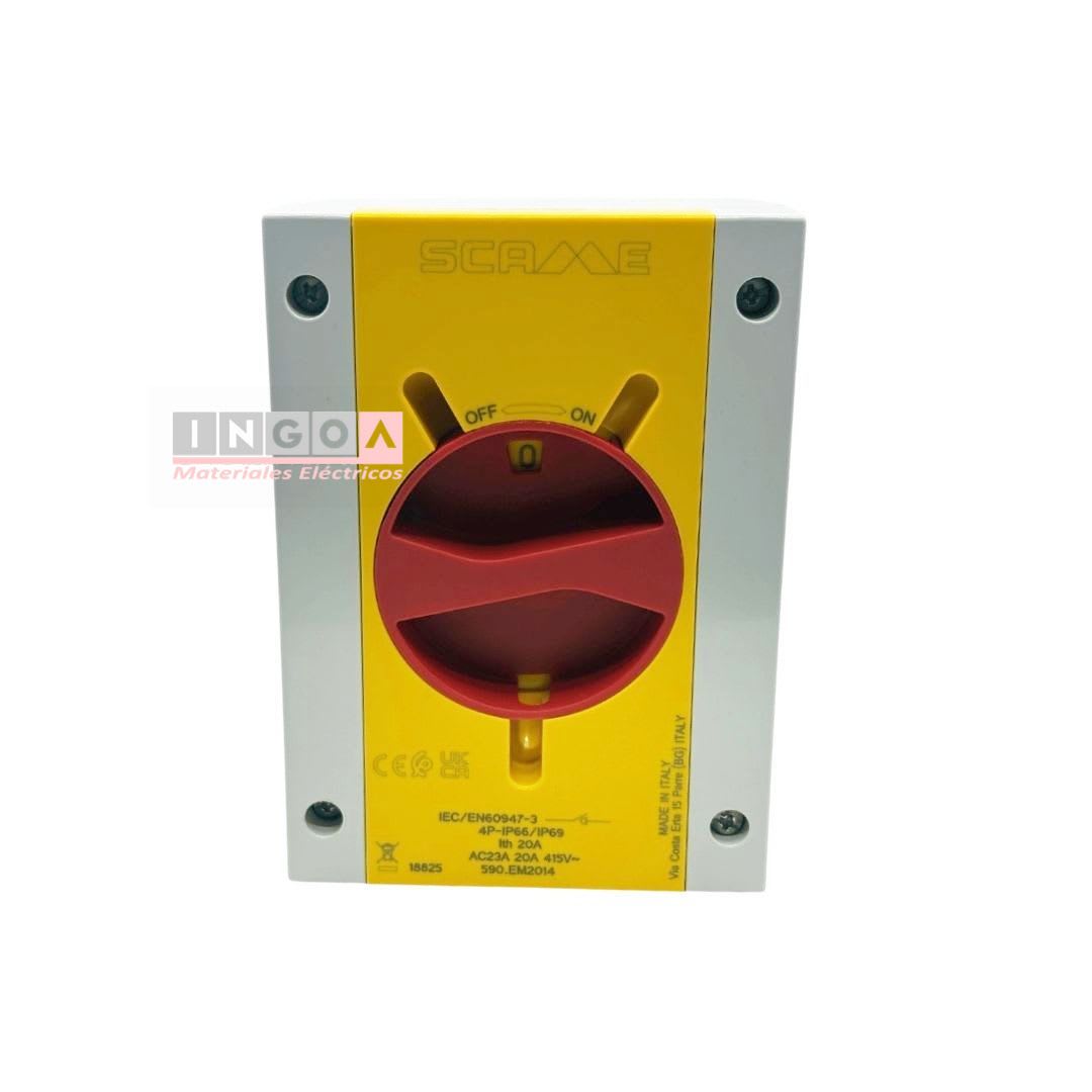 Interruptor de Maniobra Rotativo 4 Polos 20A IP65 (Uso Emergencia) Scame2