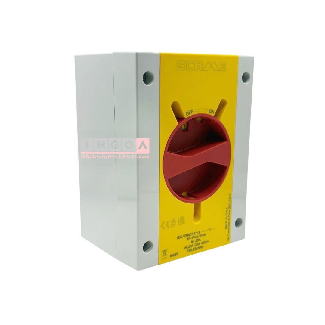 Interruptor de Maniobra Rotativo 4 Polos 20A IP65 (Uso Emergencia) Scame3