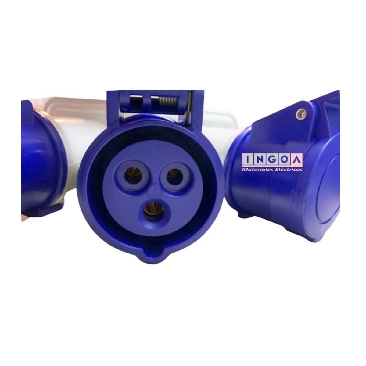 Enchufe Ind. Derivacion 3 Hembras 2P+T 16A 230V IP44 Pulpo - Scame - Vista 3