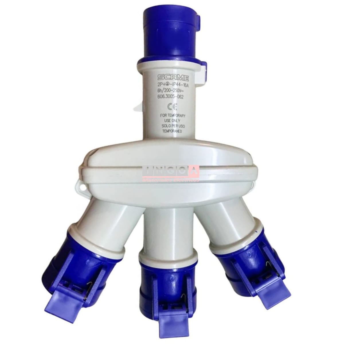 Enchufe Ind. Derivacion 3 Hembras 2P+T 16A 230V IP44 Pulpo - Scame7