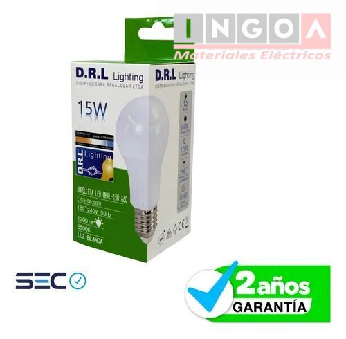 Ampolleta LED 15W E27 1200LM 6500K - DRL - Vista 4