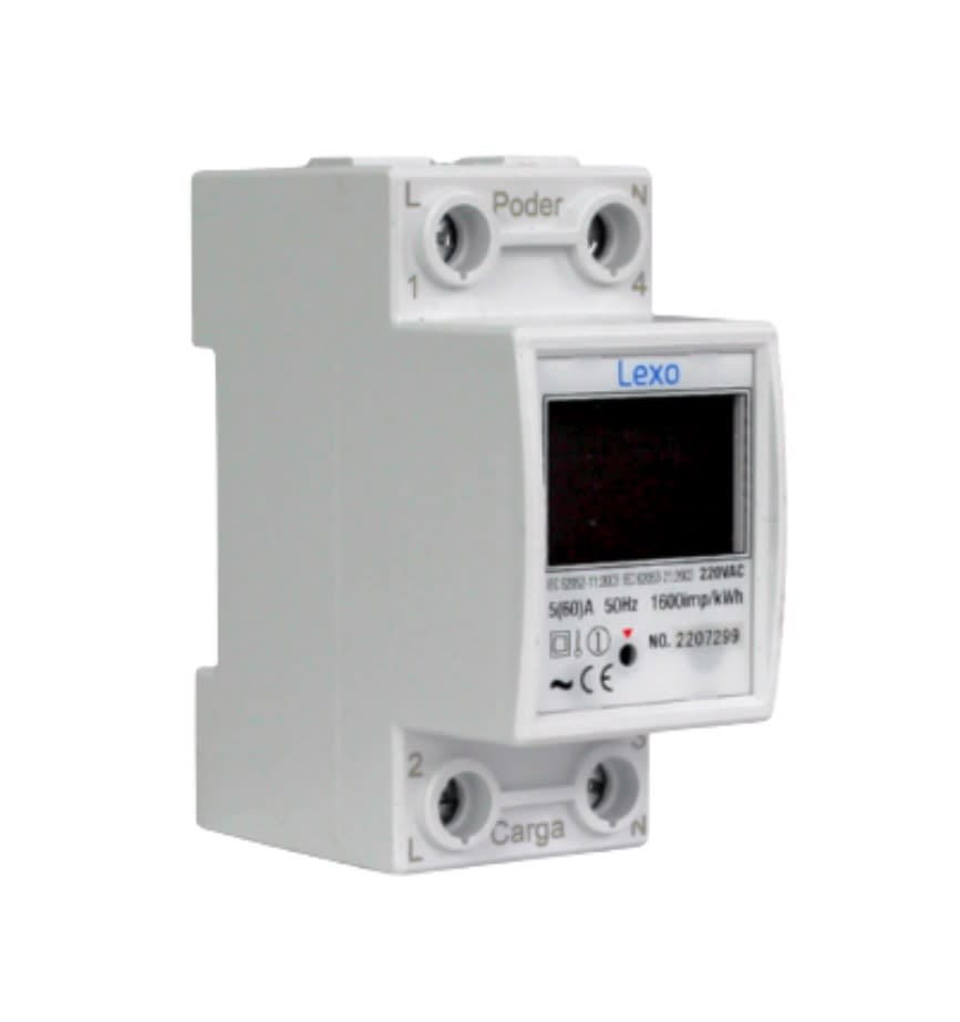 Remarcador Monofasico Digital a Riel Din 60A KS2022 Lexo 0