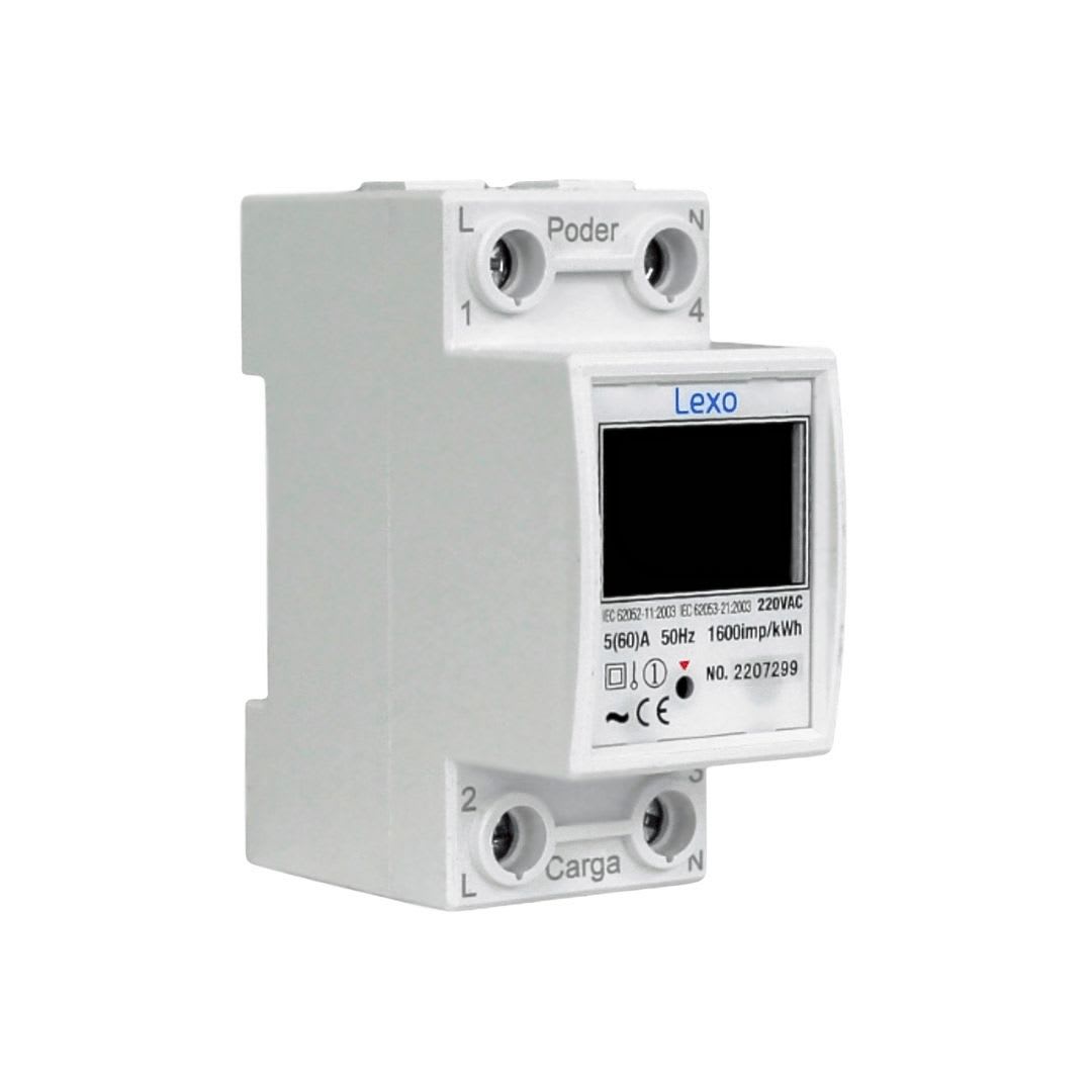Remarcador Monofasico Digital a Riel Din 60A KS2022 Lexo 0