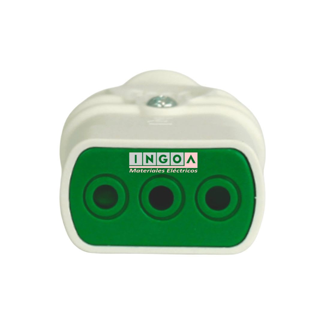 Enchufe Hembra Volante 2P+T 10A 250V Dom. Blanco - Fanton3
