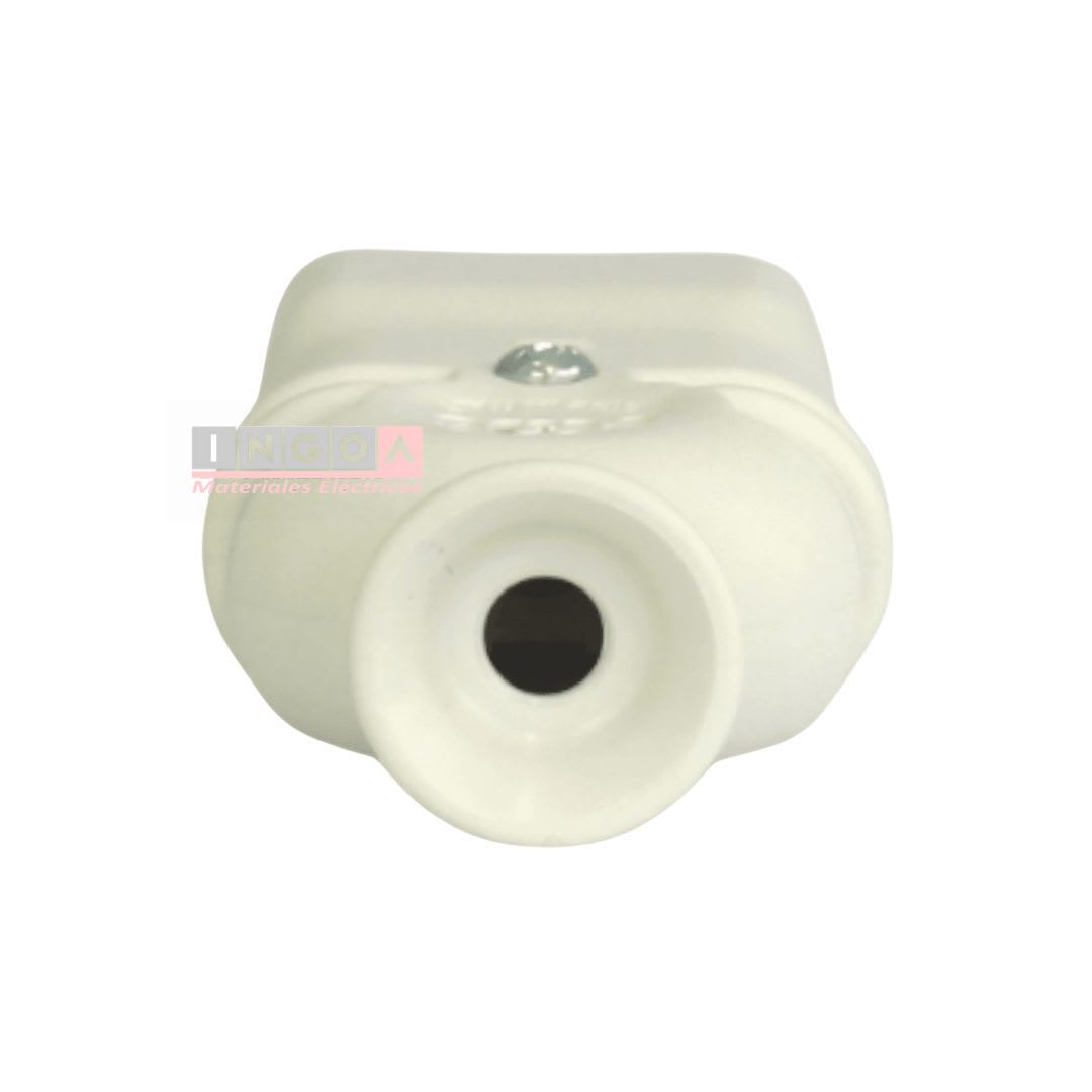Enchufe Hembra Volante 2P+T 10A 250V Dom. Blanco - Fanton4