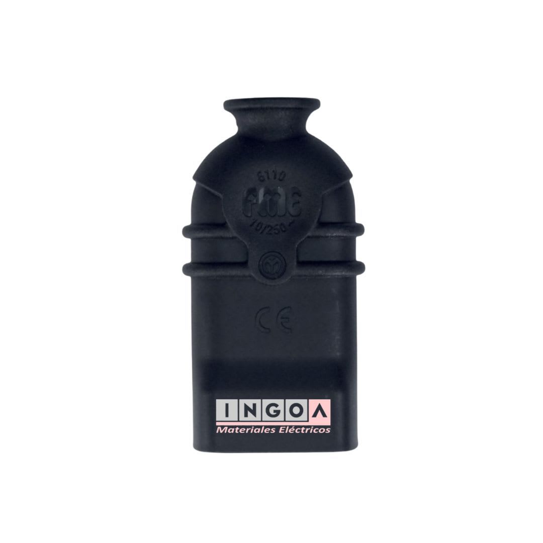 Enchufe Hembra Volante 2P+T 10A 250V Dom. Negro - Fanton - Vista 6