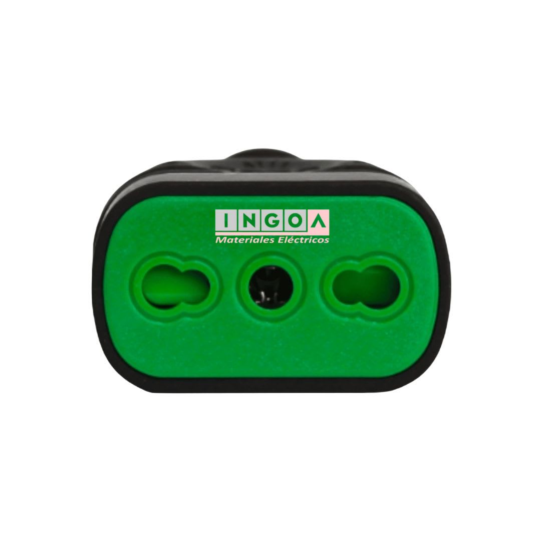 Enchufe Hembra Volante 2P+T 10/16A 250V Dom. Negro - Fanton - Vista 3