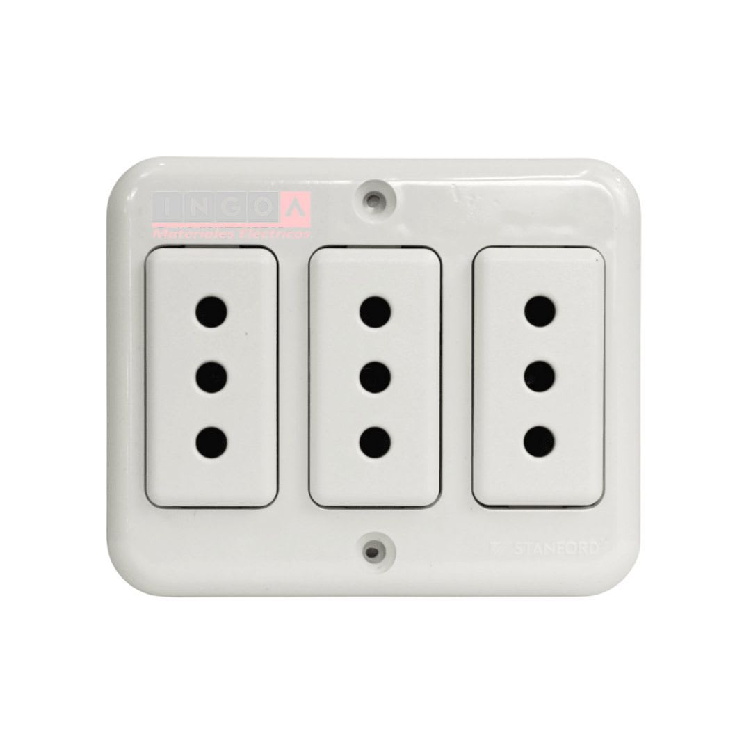 Enchufe Triple Sobrepuesto 10A - Stanford2