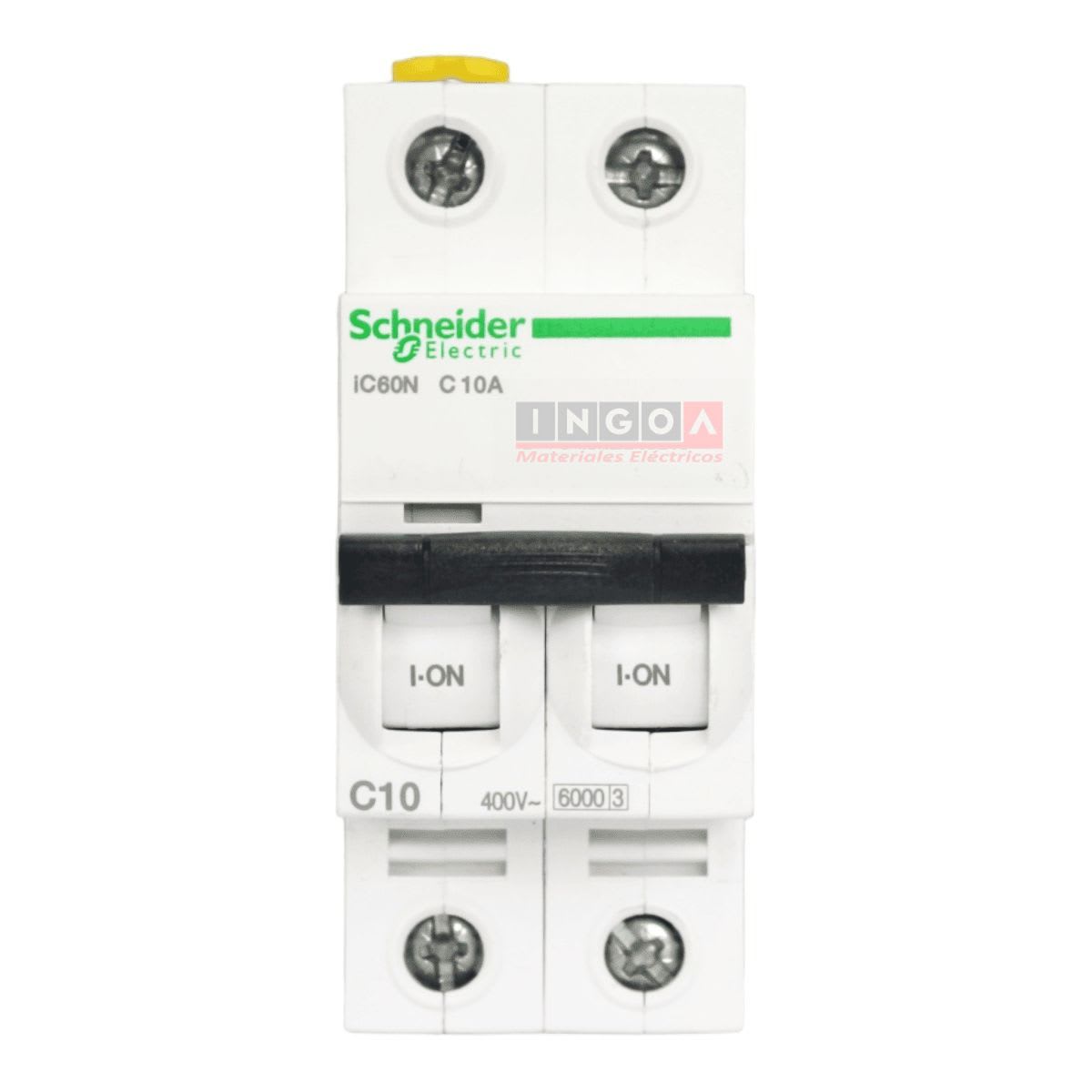 Int. Automatico Schneider IC60N - 2x10A 10KA C Acti9 A9F77210 - Vista 2