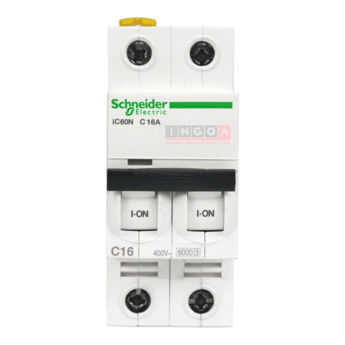 Int. Automatico Schneider IC60N - 2x16A 10KA C Acti9 A9F77216 - Vista 2