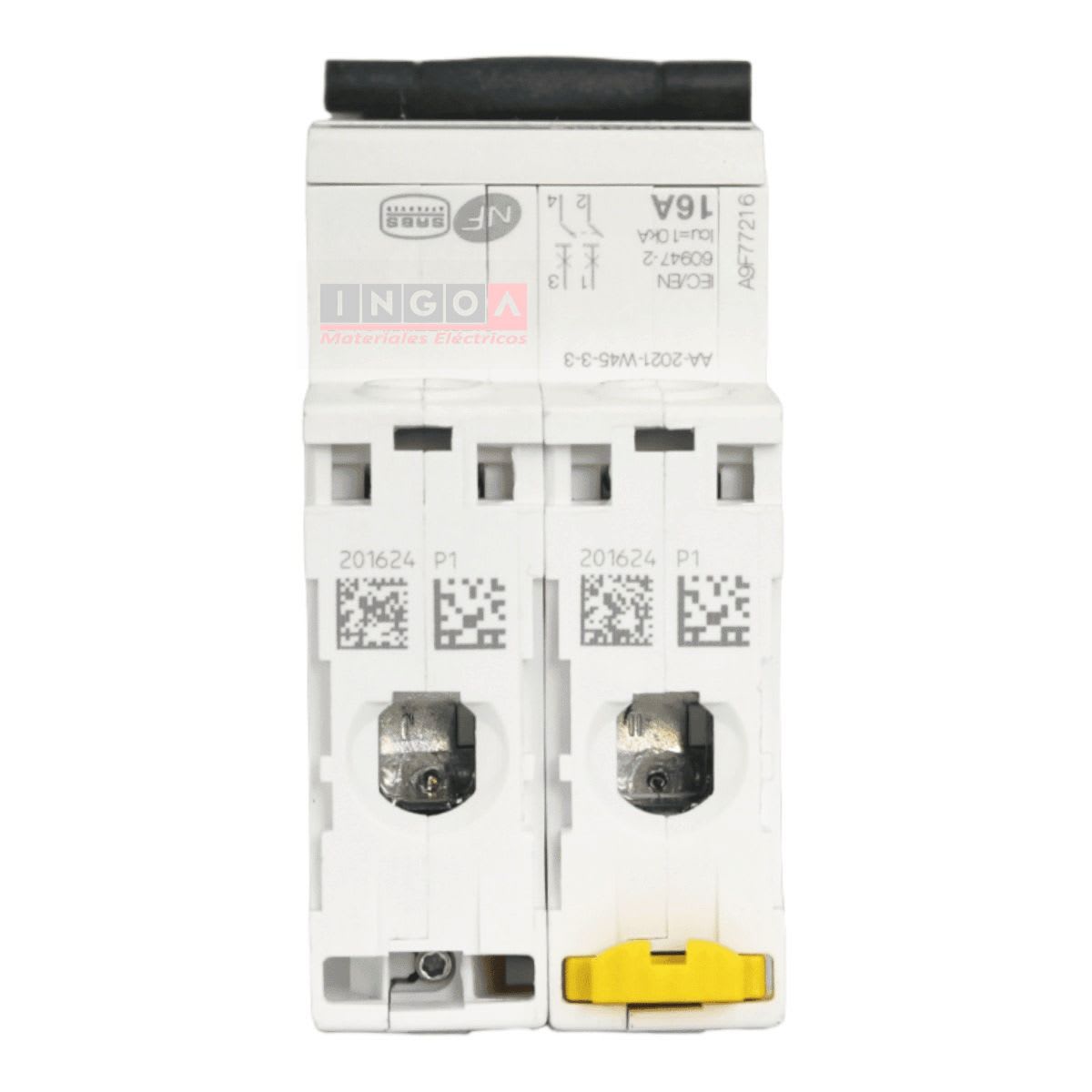 Int. Automatico Schneider IC60N - 2x16A 10KA C Acti9 A9F77216 - Vista 5