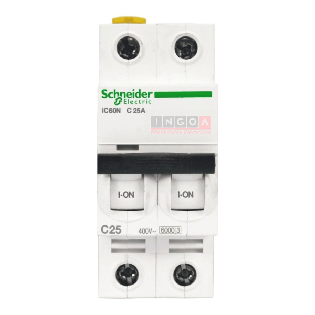 Int. Automatico Schneider IC60N - 2x25A 10KA C Acti9 A9F77225 - Vista 2