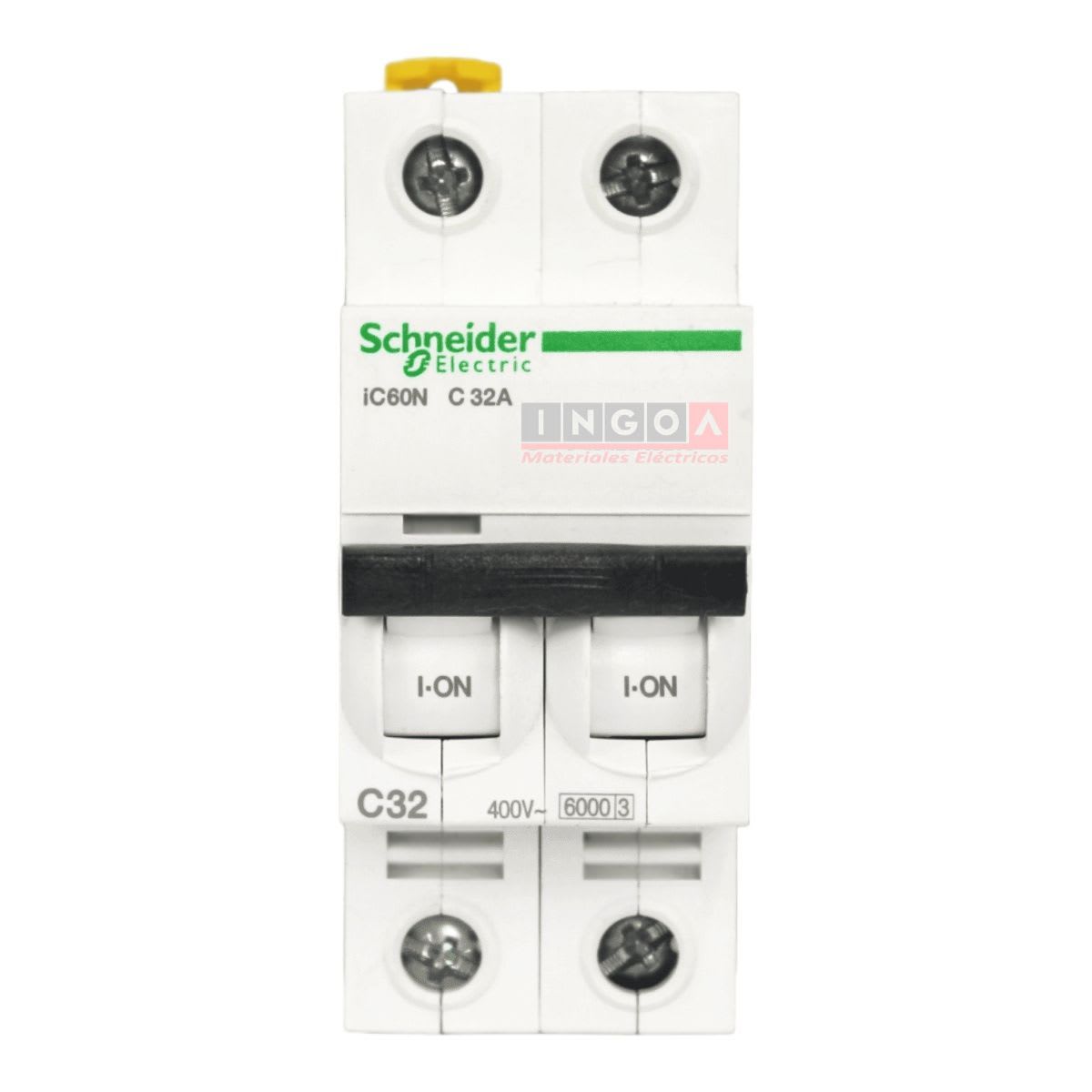 Int. Automatico Schneider IC60N - 2x32A 10KA C Acti9 A9F77232 - Vista 2