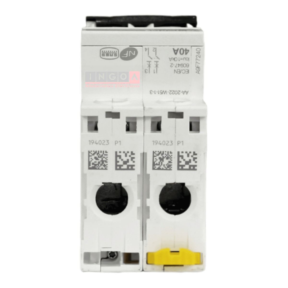 Int. Automatico Schneider IC60N - 2x40A 10KA C Acti9 A9F77240 - Vista 5