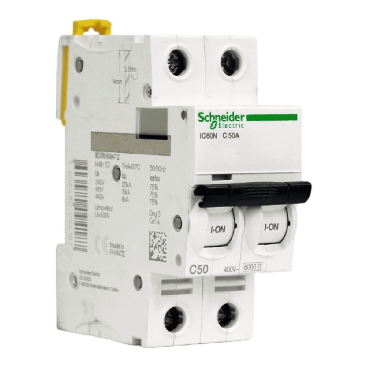 Int. Automatico Schneider IC60N - 2x50A 10KA C Acti9 A9F77250 - Imagen Principal