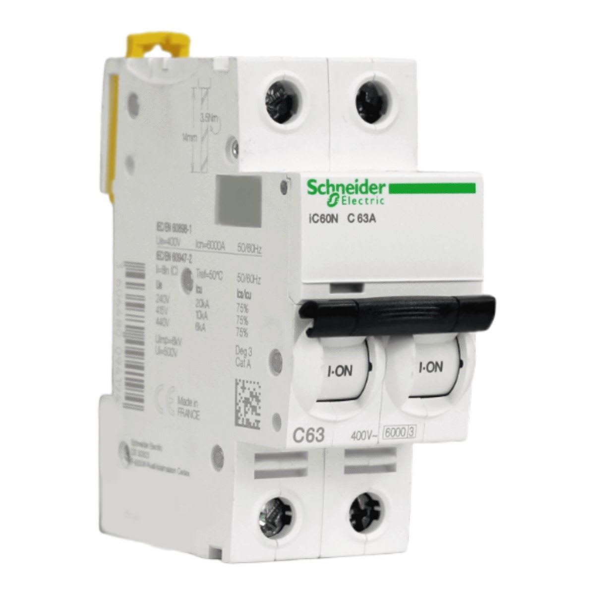Int. Automatico Schneider IC60N - 2x63A 10KA C Acti9 A9F77263 - Imagen Principal