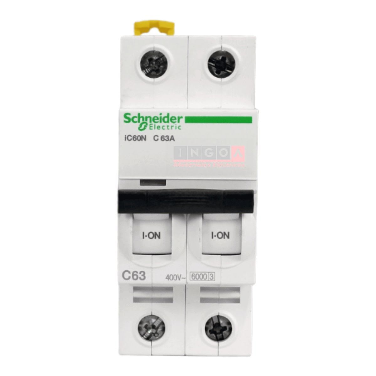 Int. Automatico Schneider IC60N - 2x63A 10KA C Acti9 A9F77263 - Vista 2