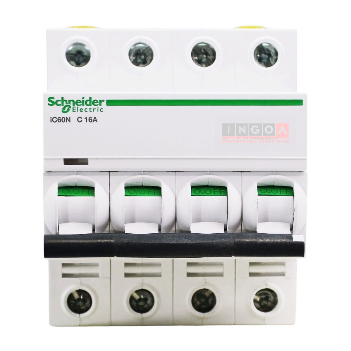 Int. Automatico Schneider IC60N - 4x16A 10KA C Acti9 A9F77416 - Vista 2