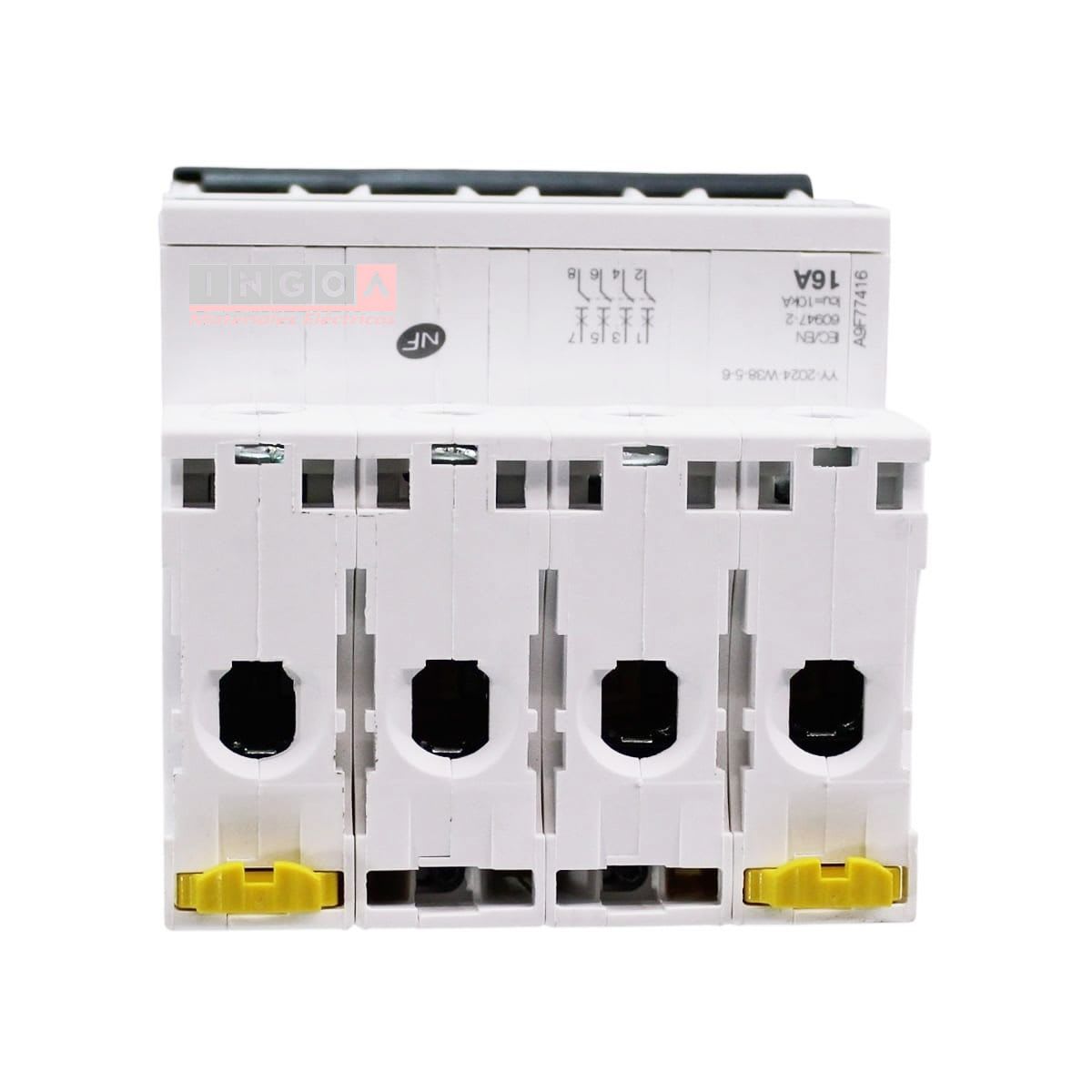 Int. Automatico Schneider IC60N - 4x16A 10KA C Acti9 A9F77416 - Vista 6