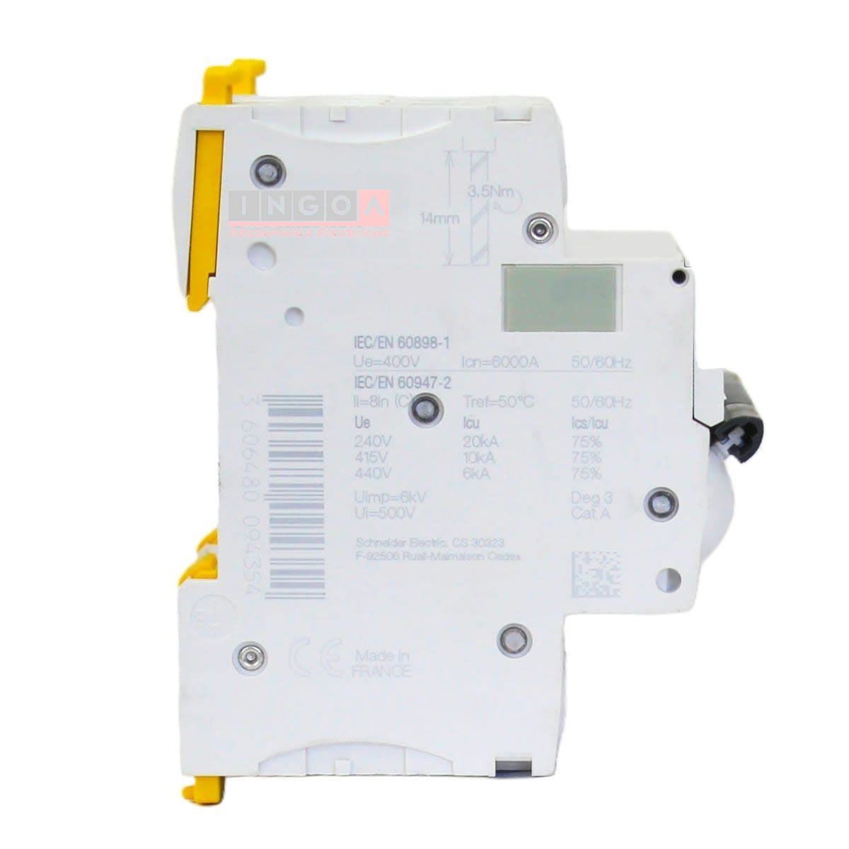 Int. Automatico Schneider IC60N - 4x25A 10KA C Acti9 A9F77425 - Vista 4