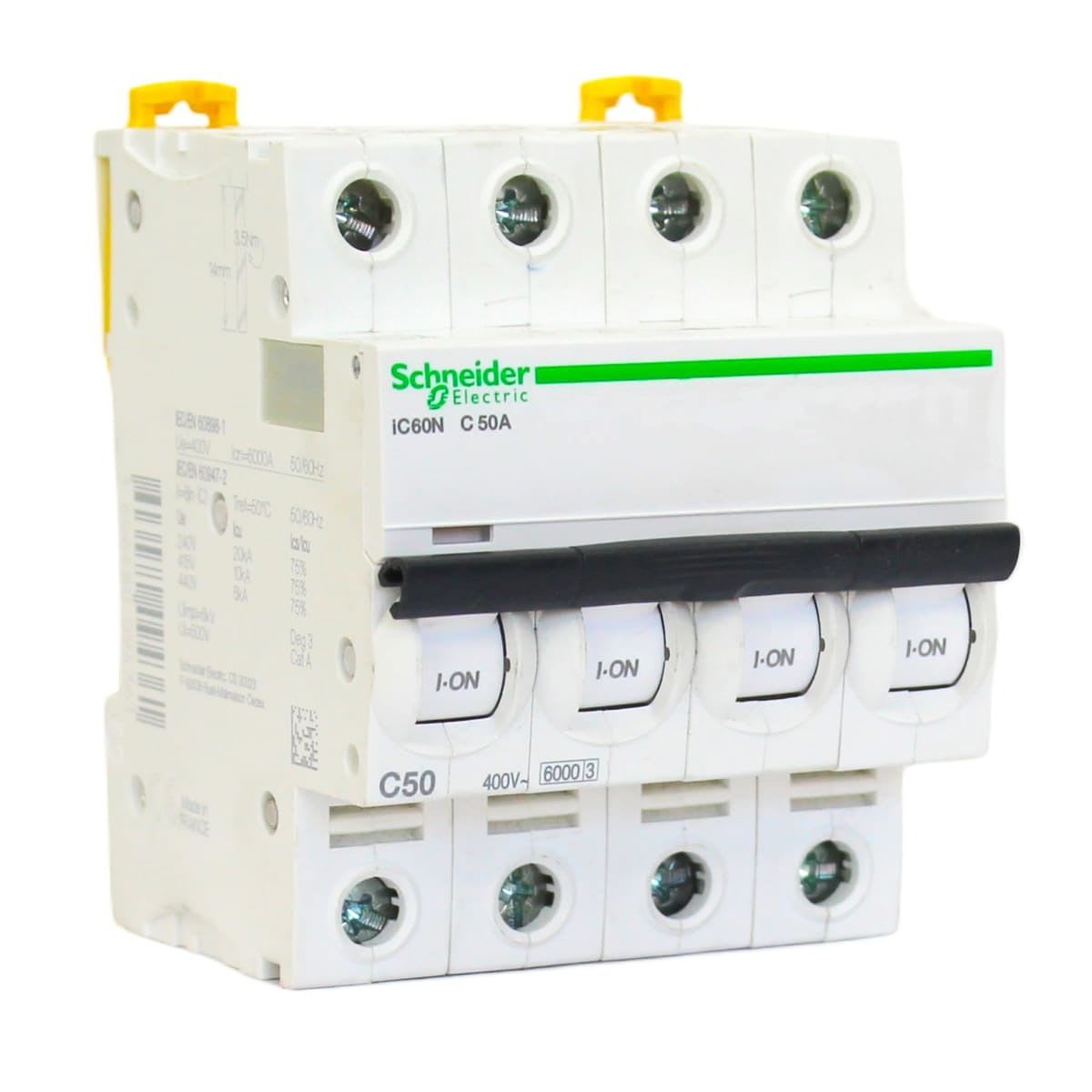 Int. Automatico Schneider IC60N - 4x50A 10KA C Acti9 A9F77450 0