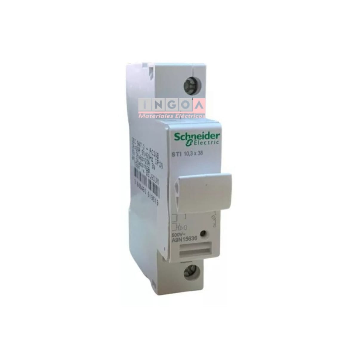 Portafusible 1P 10x38mm 1x32A, 500V S/Fusible - Schneider - Vista 2