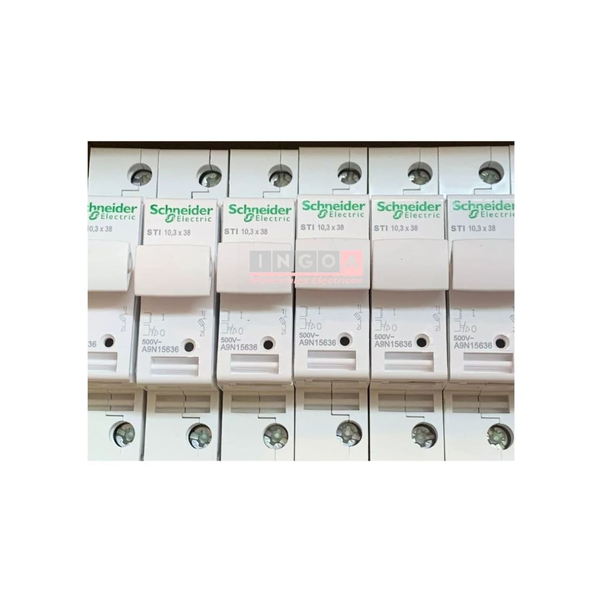 Portafusible 1P 10x38mm 1x32A, 500V S/Fusible - Schneider - Vista 9