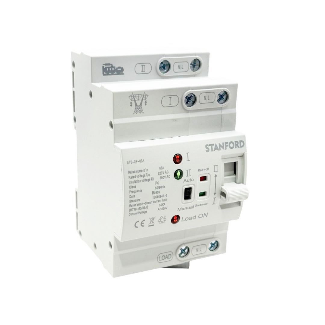Switch de Transferencia Automatica 2 Polos 63A ATS-2P63 Stanford 0