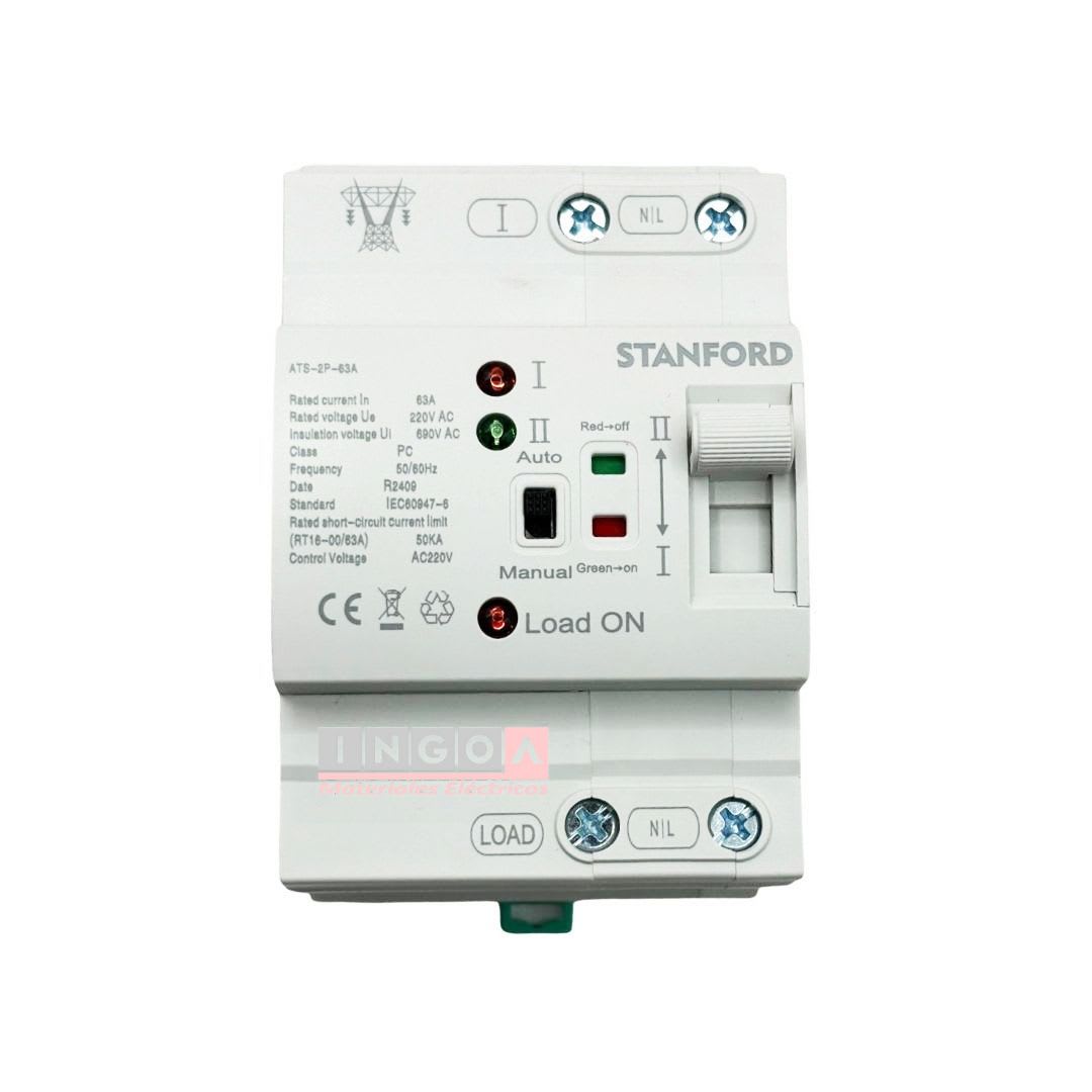 Switch de Transferencia Automatica 2 Polos 63A ATS-2P63 Stanford2
