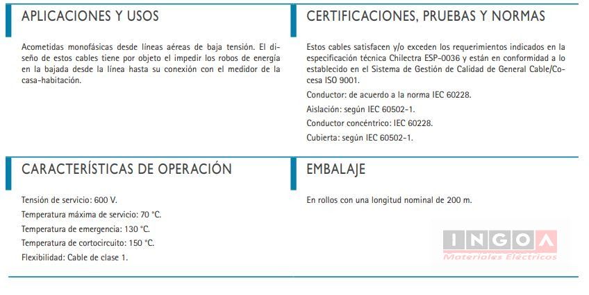 Cable Concentrico 2X4MM2 Negro - Rollo 50mts - Vista 4