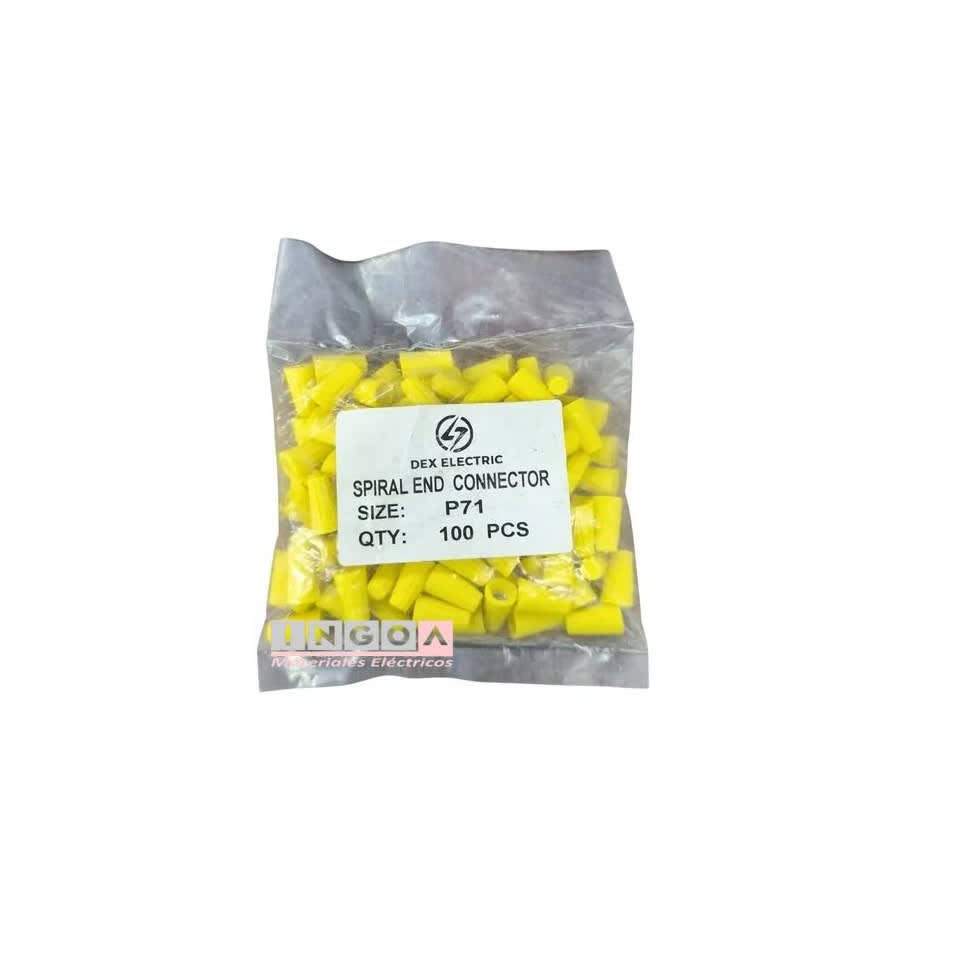 Conector Conico Amarillo P71 (P/Cable 2x1,5mm2) X 100un7