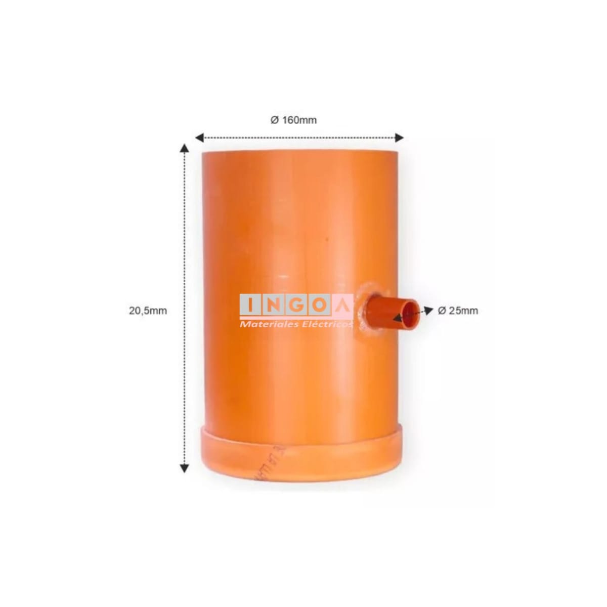 Camarilla de Registro PVC 160mm con Tapa y Salida de 25mm3