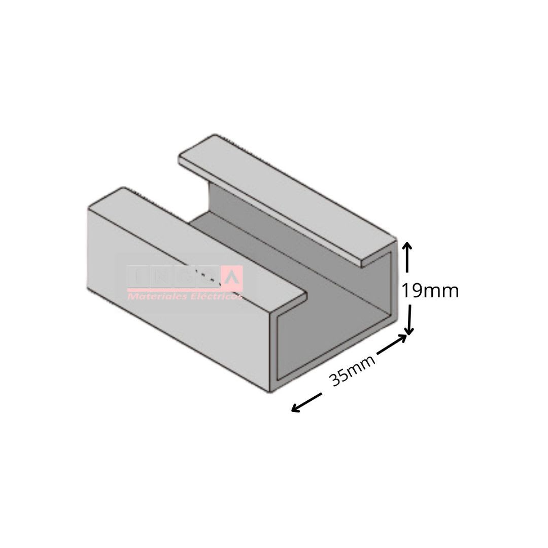 Riel RC 19X35MM 1,5MM Tira de 3Mts Zincado Liso2