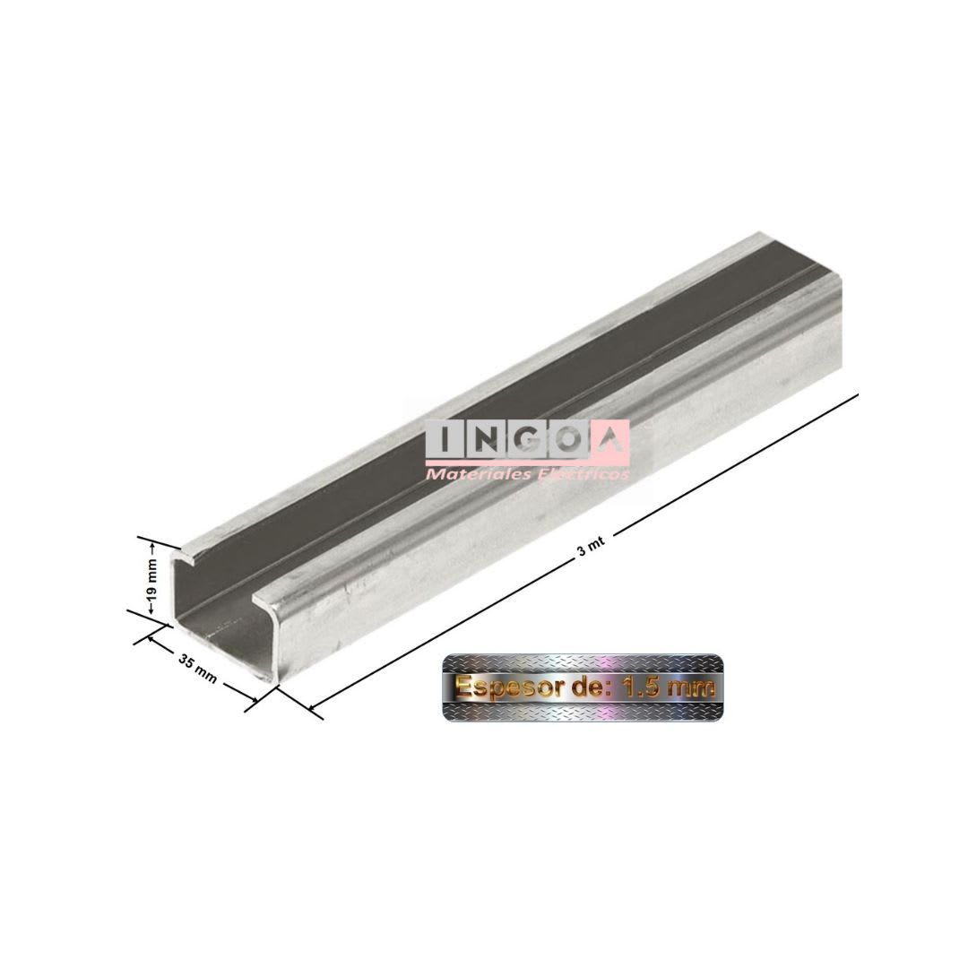 Riel RC 19X35MM 1,5MM Tira de 3Mts Zincado Liso3