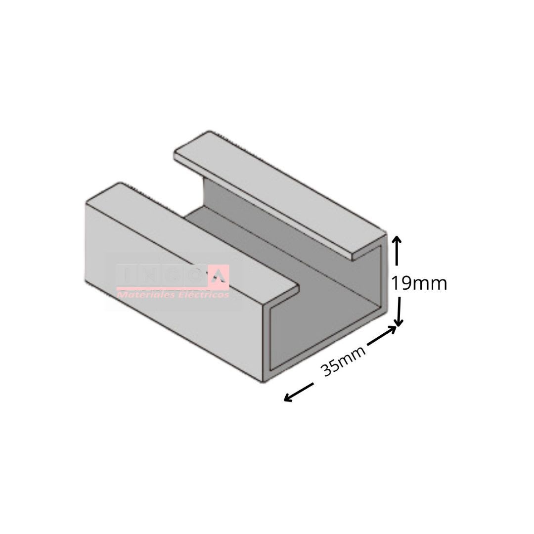 Riel RC 19X35MM 1,5MM Tira de 1Mt Zincado Liso2