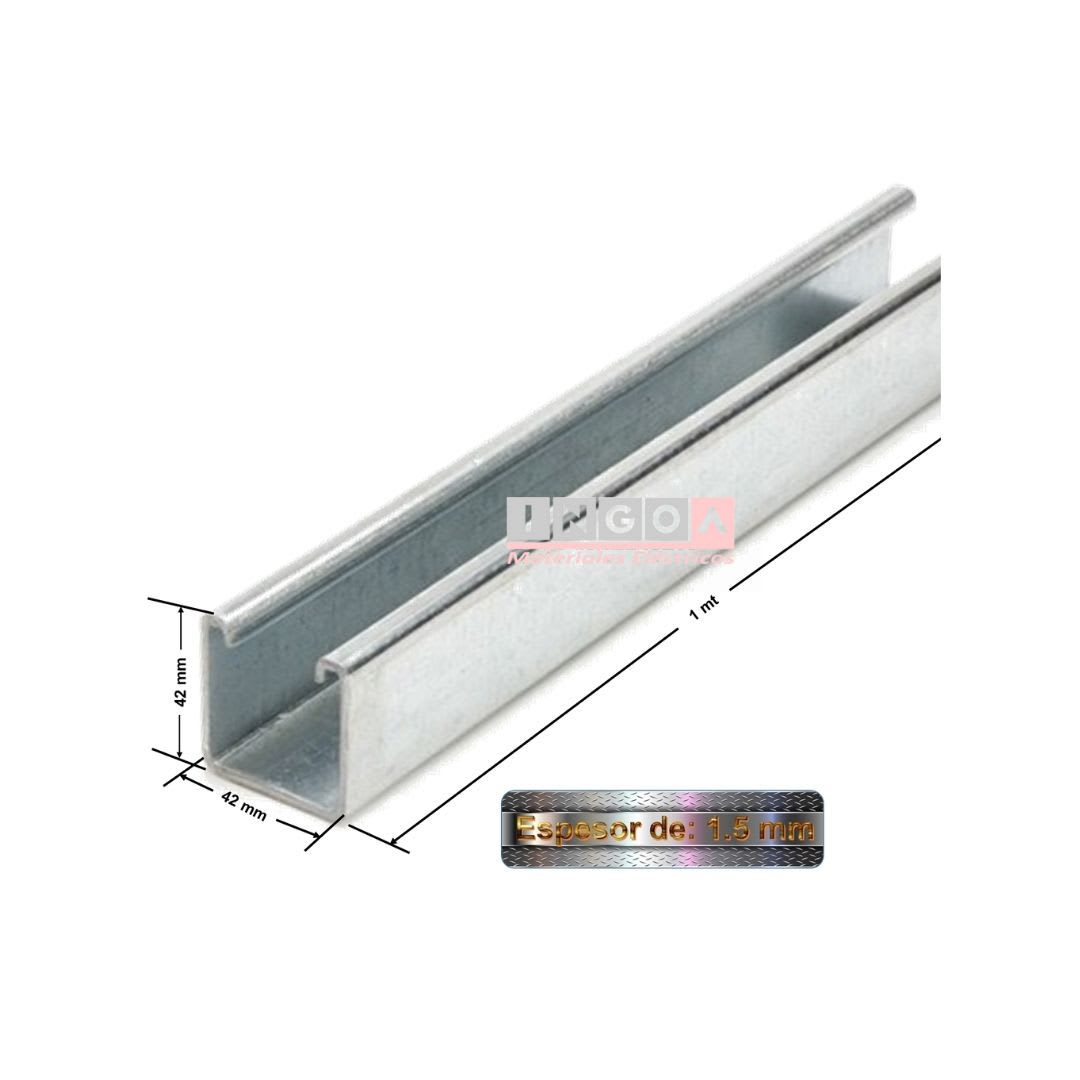 Riel Unistrut 42X42 1,5MM Tira de 1 Mt Zincado Liso - Vista 2
