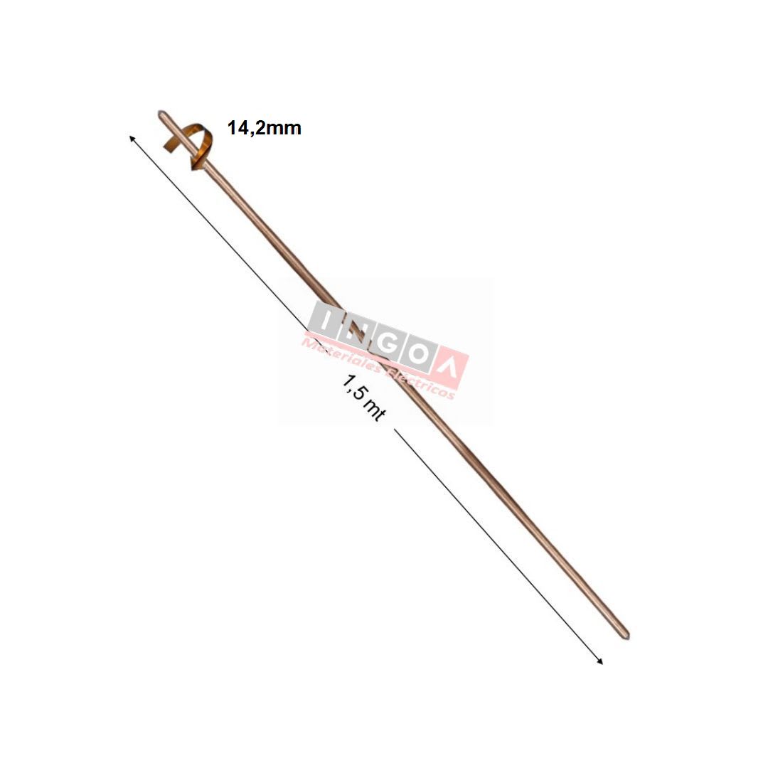 Barra Cooper Toma Tierra 5/8" (14,2mm) X 1.5Mt - Vista 4